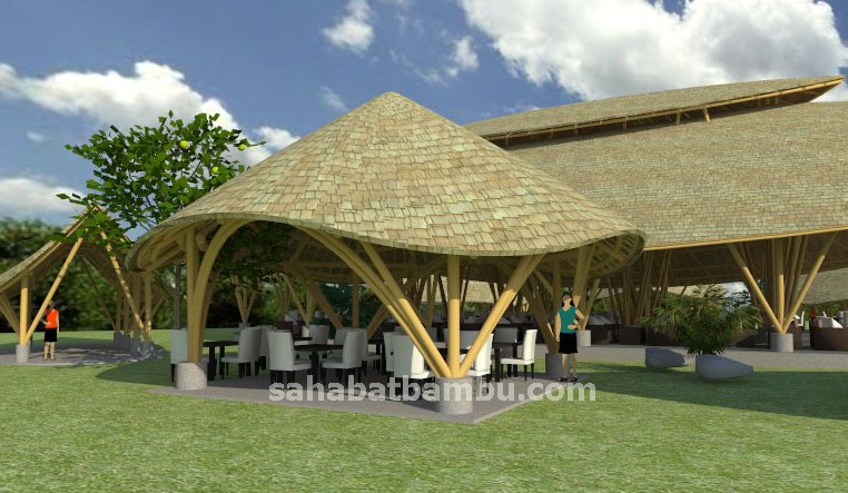 Desain Restoran Bambu