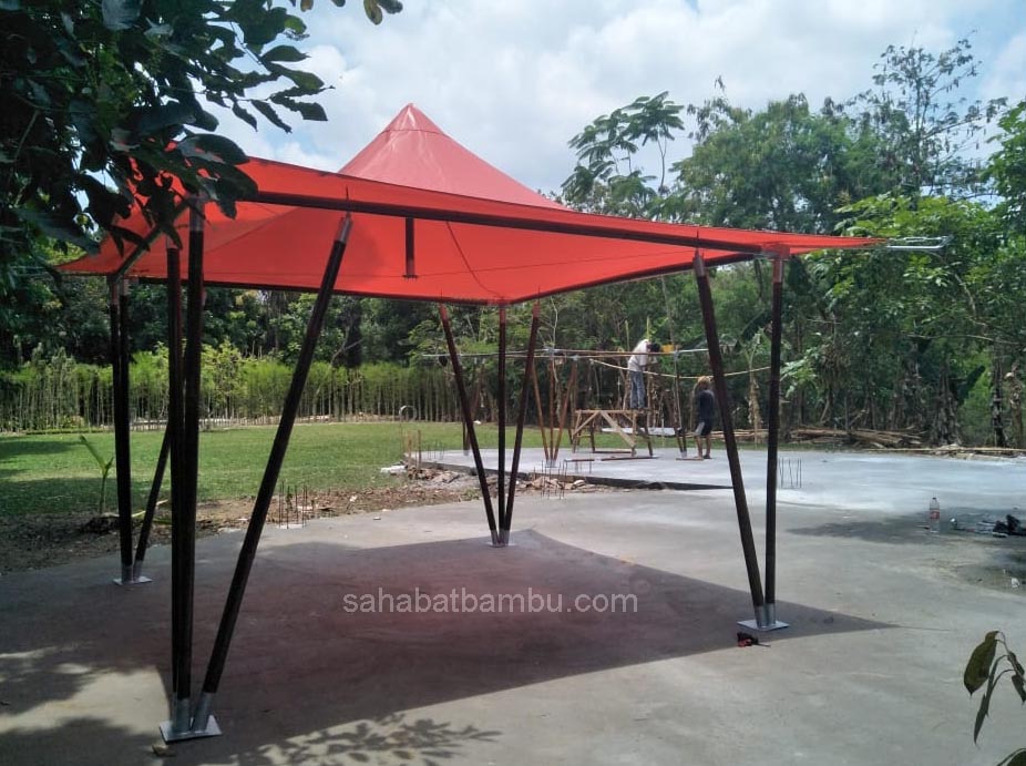 Tenda Bambu bongkar pasang